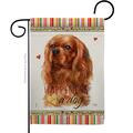 Gardencontrol Ruby Cavalier King Spaniel Happiness Animals Dog 13 x 18.5 in. Dbl-Sided Vertical Garden Flags for GA3901960